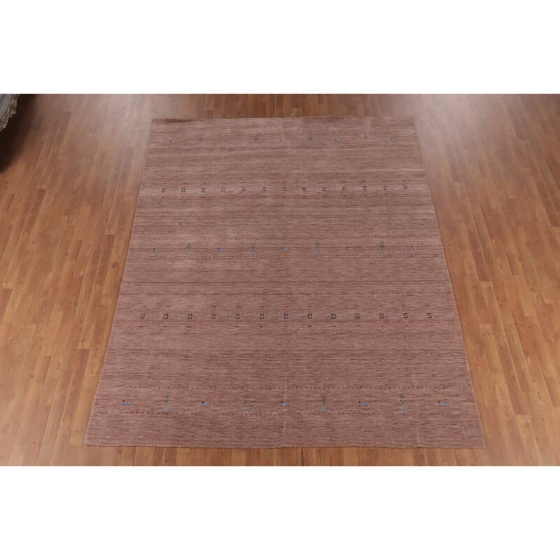 Hand Knotted Oriental 100% Wool Carpet Tribal Tribal Brown Gabbeh Area Rug - 10' 0'' X 7' 11''