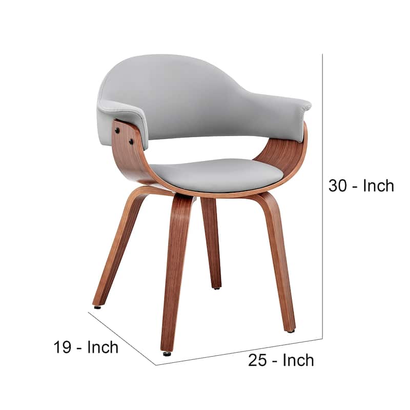 Brown/Gray Faux Leather Upholstered Wood Frame Dining Chair, Sturdy Dining Chair for Dining Rooms - 17.5