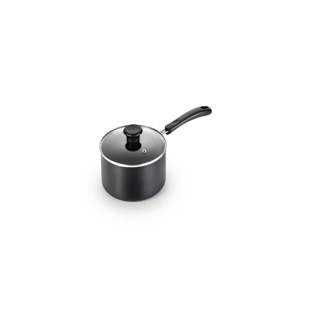 T-fal Essentials Nonstick Sauce Pan with lid, 3 quart, Black