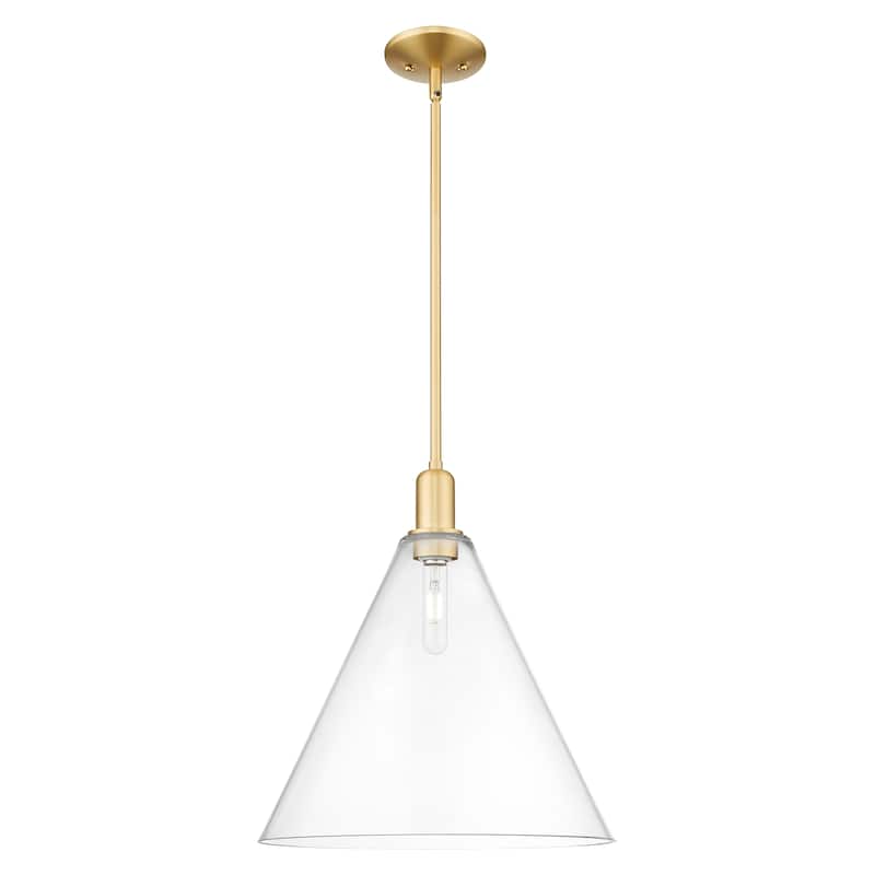 Innovations Lighting Endless Possibilities Arcadia - Berkshire Glass - 1 Light 16" Stem Hung Mini Pendant - Clear/Satin Gold