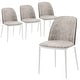 preview thumbnail 10 of 71, Tule Mid-Century Modern PU Leather/Velvet/Suede Fabric Upholstered Dining Chair with White Steel Frame (Set of 4)