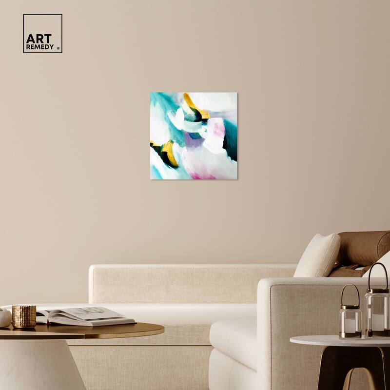 Art Remedy Still Violas Gallery Wrapped Blue Abstract 1 Piece Canvas Wall Art