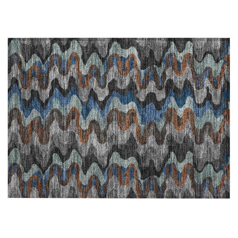 Machine Washable Indoor/ Outdoor Modern Mason Chantille Rug