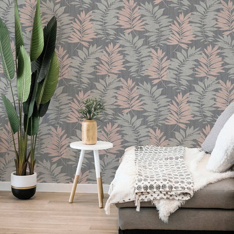 Arthouse Bernis Slate Palm Leaf Wallpaper