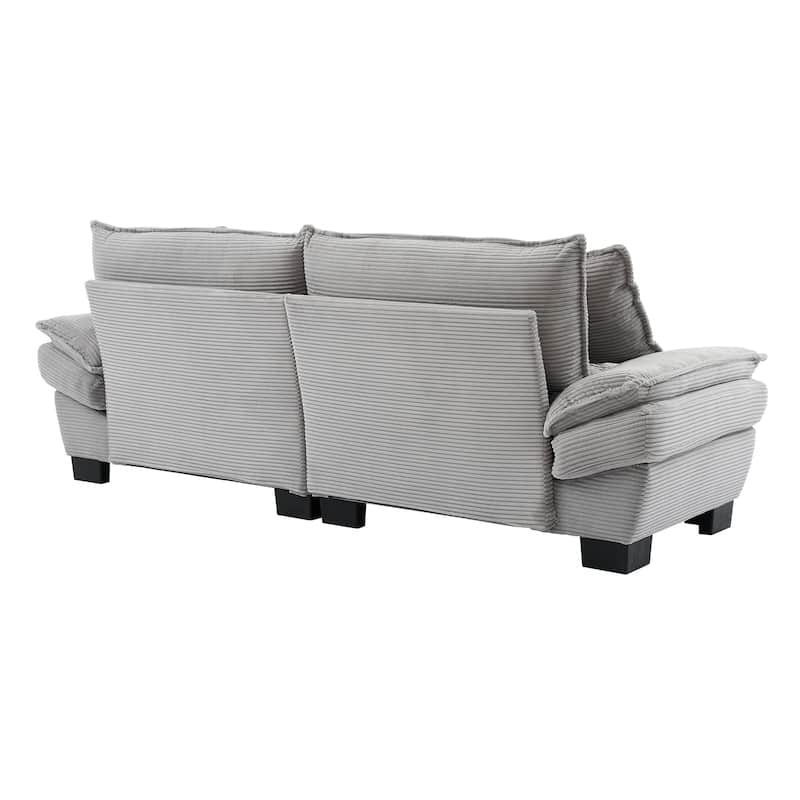 Corduroy Couch Loveseat Sofa with Pillows,Comfy Upholstered Deep Seat Sofa for Bedroom,Living Room,Office