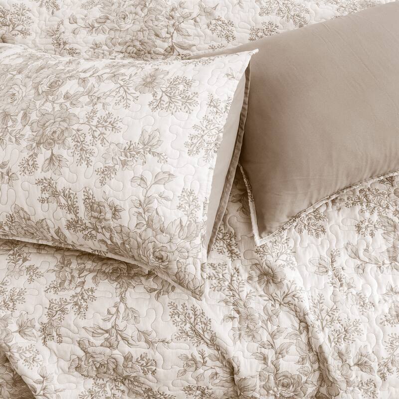Wonderful Floral Quilt Set 3 Piece Cotton