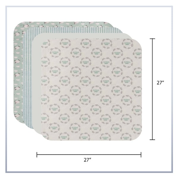 dimension image slide 6 of 9, Baby Kiss Receiving Blankets for Baby Boy & Baby Girl 4 Pack Set