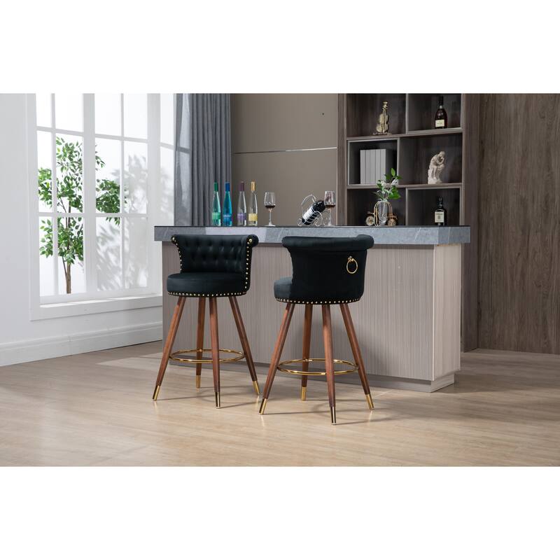 Swivel Bar Stools With Backrest Footrest