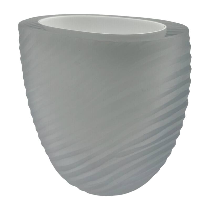 5" High Premium Contemporary Glass Vase for Flowers in White