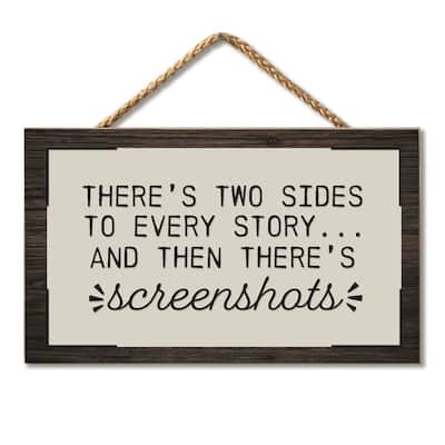 Screenshots Hanging Wood Sign 9.5" x 5.75" Made in the USA - Multi
