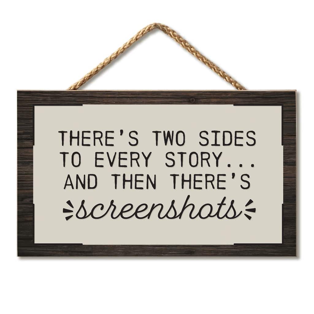 Screenshots Hanging Wood Sign 9.5" x 5.75" Made in the USA - Multi