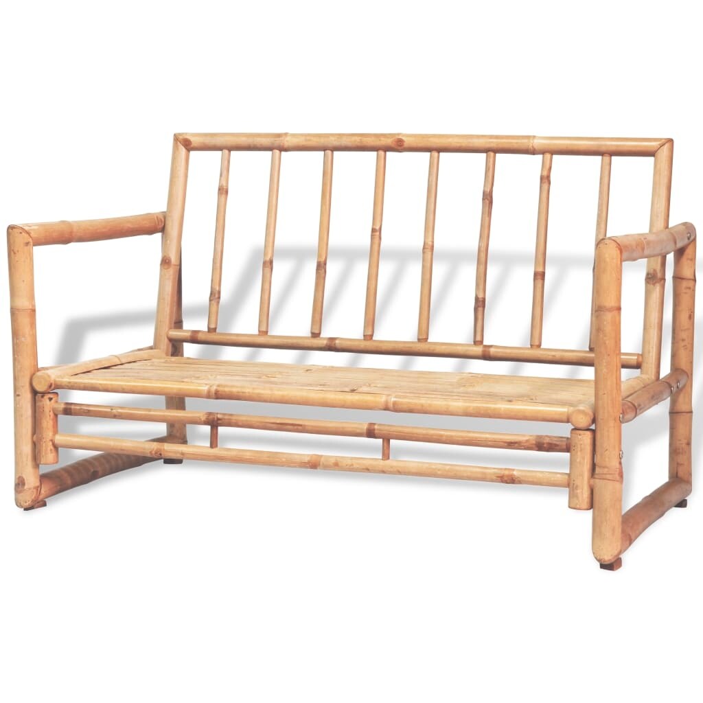 Shop Vidaxl 2 Seater Garden Sofa With Cushions Bamboo Free