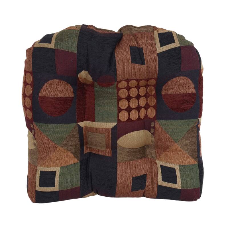 19-inch Rounded Back Jacquard Chenille Chair Cushion - 19 x 19