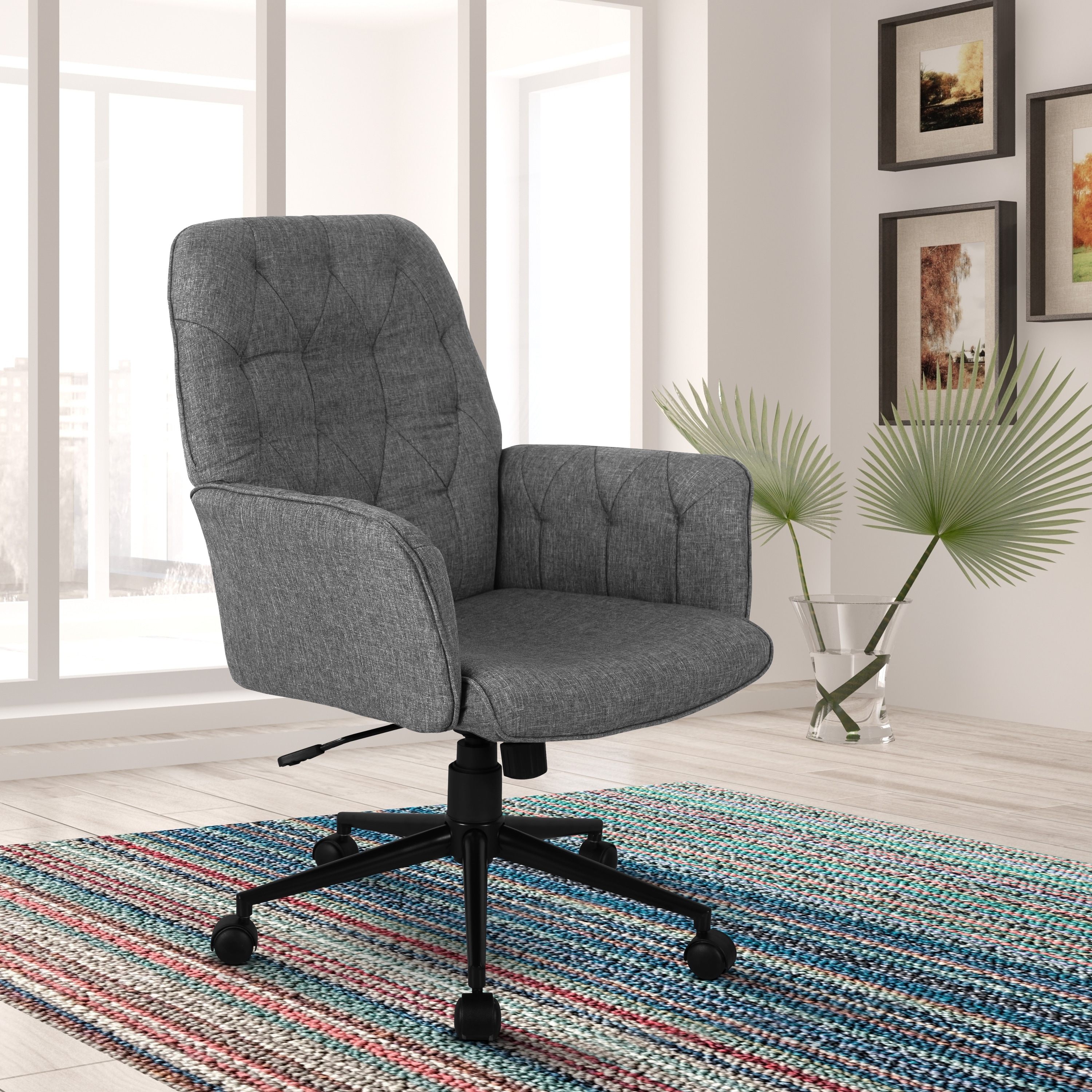 Home button back fabric office chair new arrivals