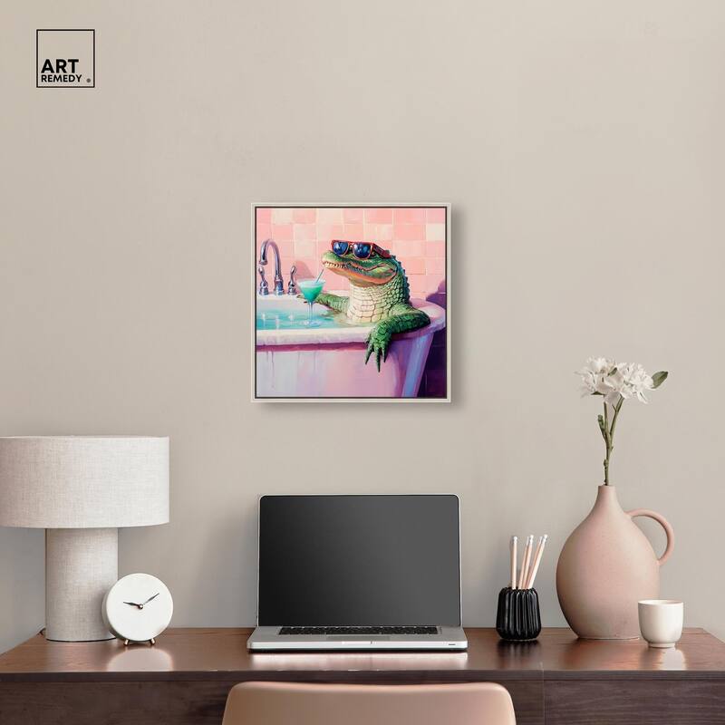 Cocktail Croc II Canvas by Art Remedy