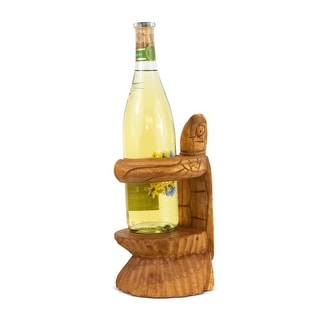 Wooden Hand Carved Turtle Wine Bottle Holder Rack Handmade Tabletop ...