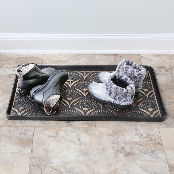 Shop Floral Fans Rubber Boot Tray And Shoe Tray Heavy Duty