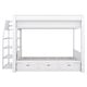 preview thumbnail 13 of 16, White Multifunctional Convertible Wood Bunk Bed w/ Storage Staircase, Full Size Pine Wood Bed w/3 Drawers, Full-length Guardrail