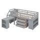 preview thumbnail 16 of 24, Wooden Twin Size Loft Bed with Shelves, Storage Stairs and Retractable Desk