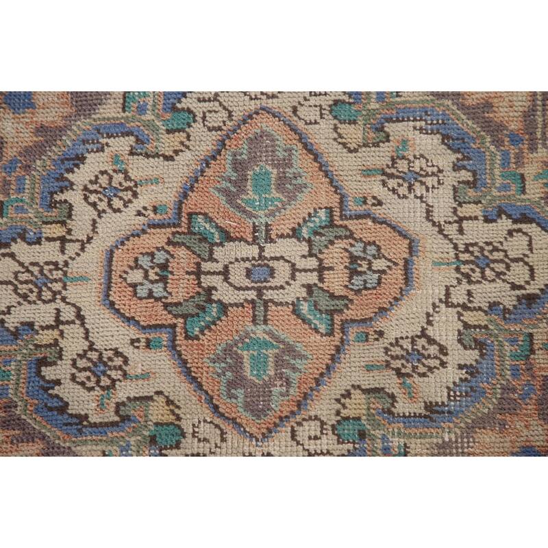 Distressed Tabriz Persian Vintage Rug Handmade Bedroom Wool Carpet - 6'5" x 9'3"