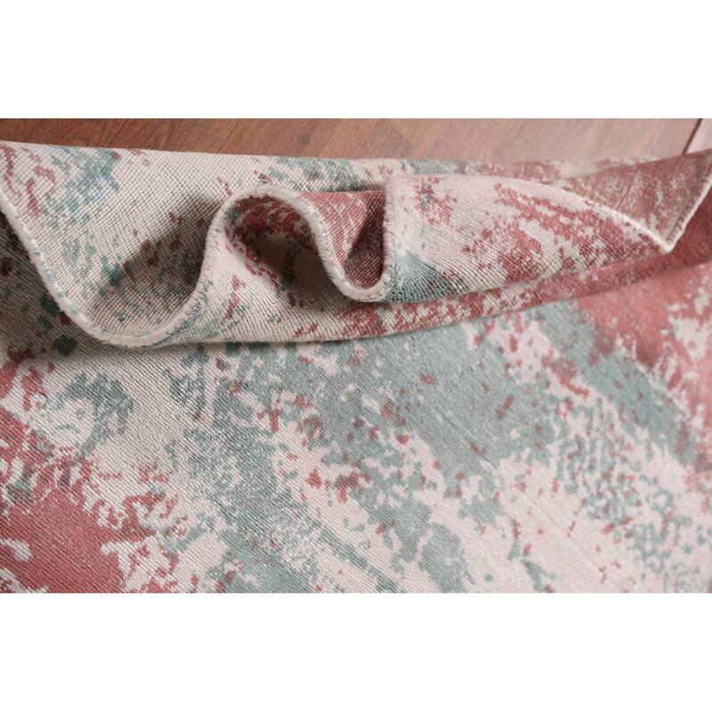 All-Over Abstract Contemporary Foyer Rug Handmade Wool Carpet - 3'3"x 6'3"