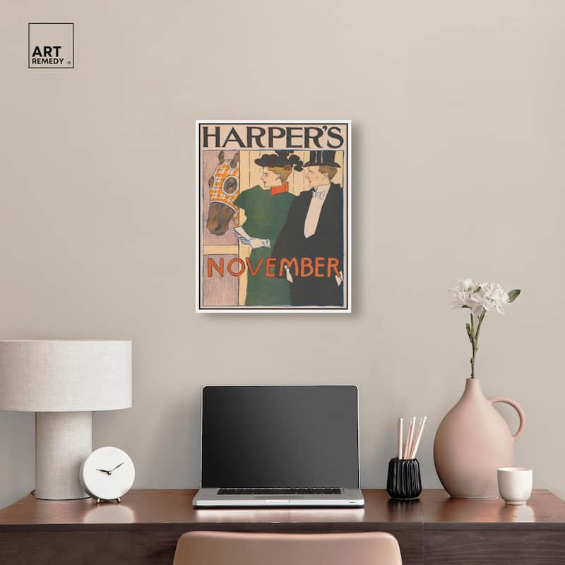 Harpers November 1895 Canvas by Art Remedy