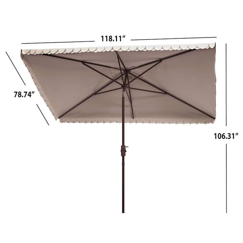SAFAVIEH Zariah Rectangular 6'x10' Outdoor Umbrella with Valance