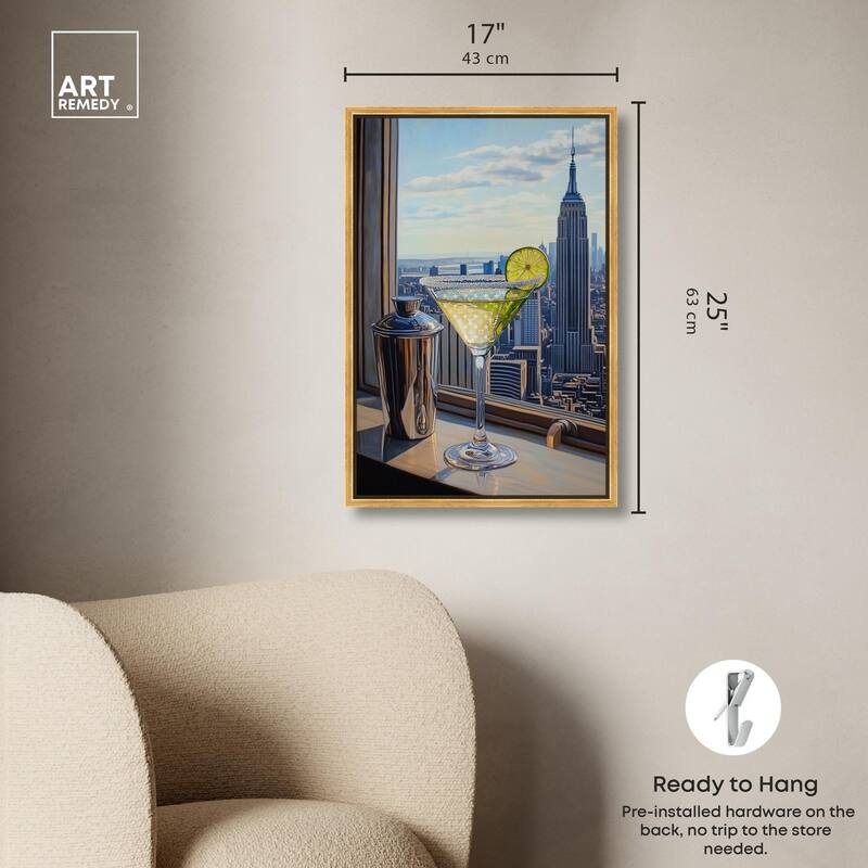 Classy Drink in NYC Canvas by Art Remedy