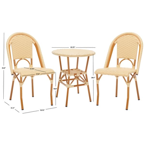dimension image slide 2 of 7, SAFAVIEH Outdoor Living California 3 Piece Bistro Set