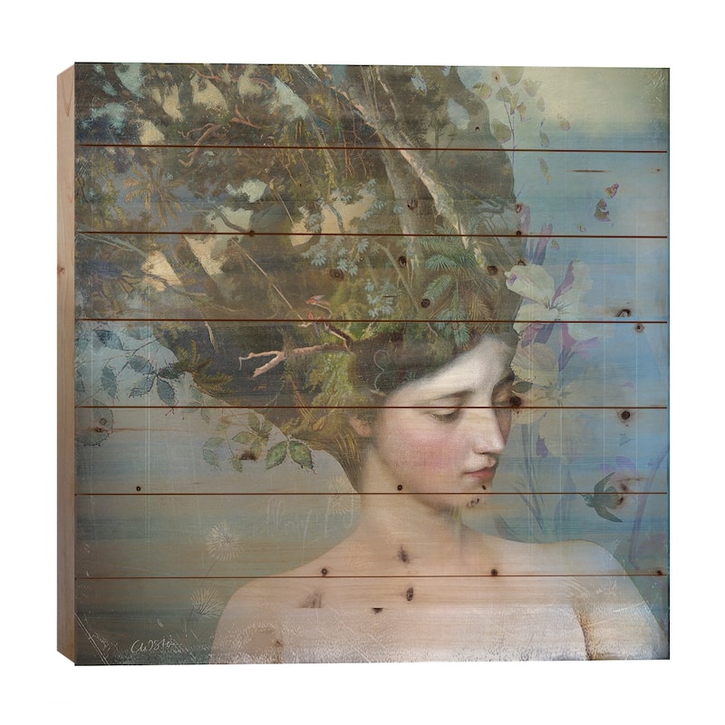 Portrait 17 Print On Wood by Catrin Welz-Stein - Multi-Color - 26x26x1.5