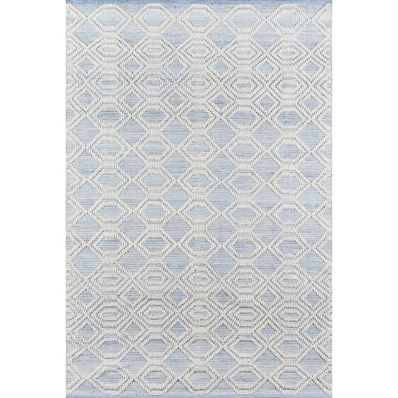 Momeni Hermosa Hand Woven PET Geometric Area Rug - Light Blue - 7'9" X 9'9"