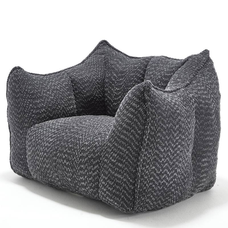 Chenille Fabric Bean Bag Chair Living Room Accent Chair Lazy Sofa