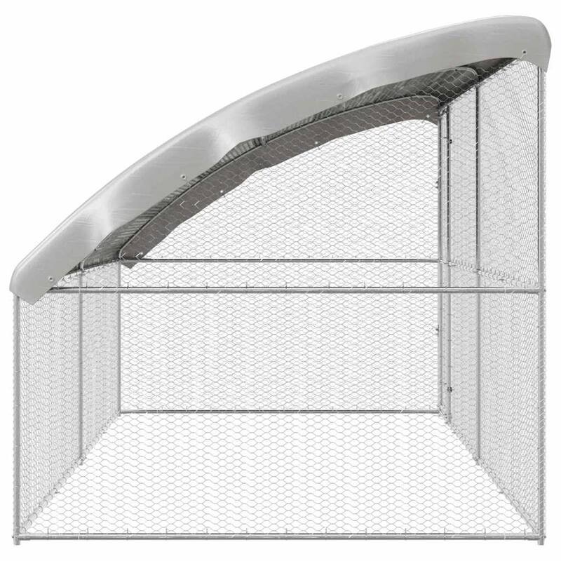 vidaXL Chicken Cage Silver 400 x 200 x 198.5 cm Galvanised Steel