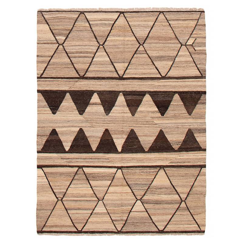 Sivas Taupe Kilim 5'1" x 6'9" - 5'1 x 6'9 - Taupe - 5'1 x 6'9
