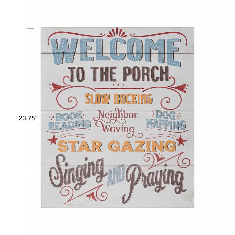 Wood Wall Décor "Welcome To The Porch"
