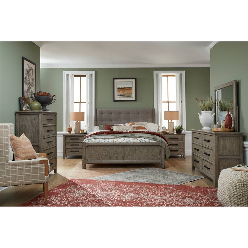 Magnussen Home Claremont Smokey Taupe Upholstered Panel Bed