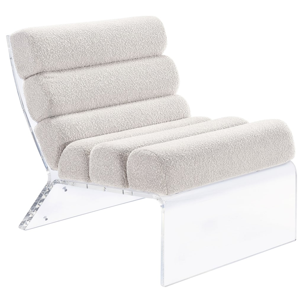 Serreta Boucle Upholstered Armless Acrylic Chair
