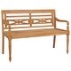 preview thumbnail 2 of 6, vidaXL Batavia Bench with Bright Green Cushion 47.2" Solid Teak Wood - 47.2" x 20.3" x 33.1"