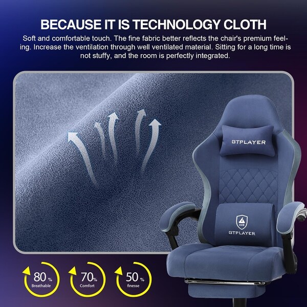 Gaming Chair, Computer Chair w/Pocket Spring Cushion