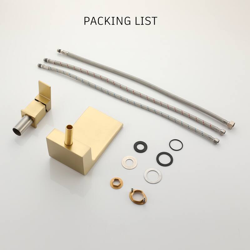 CASAINC Single Handle Deck Mount Bathroom Faucet in Brushed Gold