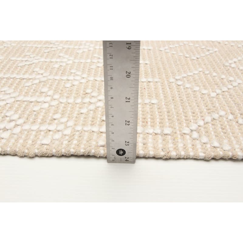 ECARPETGALLERY Braid weave Sienna Cream Wool Rug - 5'0 x 8'0