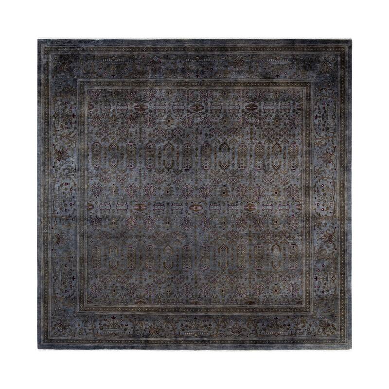 Overdyed One-of-a-Kind Hand-Knotted Area Rug - Gray - 8' 1" x 8' 1"