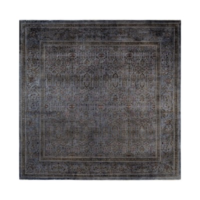 Overdyed One-of-a-Kind Hand-Knotted Area Rug - Gray - 8' 1" x 8' 1"