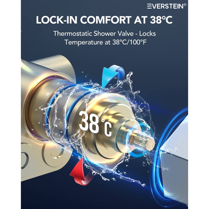 Shower Faucet Set Dual Heads with 3 Spray Modes 16" Ceiling and 6" Wall Mount Body Jets Handheld Spray LED Music