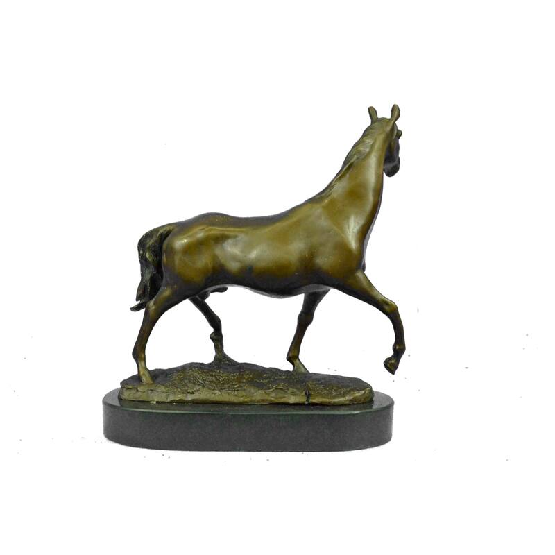 Natural Free Arabian Horse Barn Racing Race Sculpture Marble Base Figurine Statu