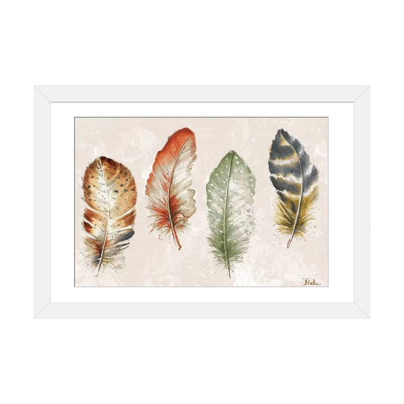 iCanvas "Watercolor Feathers" by Patricia Pinto - White - 16x24x1