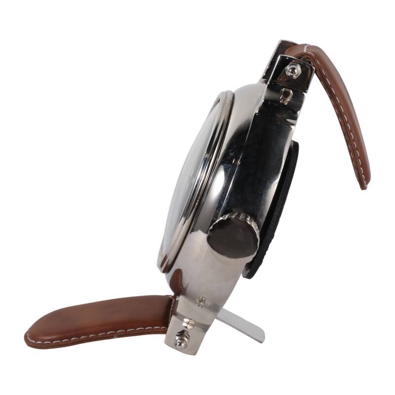 Aluminum Faux Leather Clock Modern Accents Featuring Sleek Design