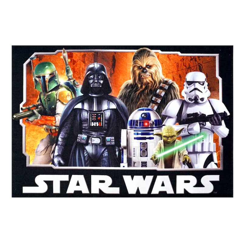 Licensed Disney Star Wars Character Youth Digital Printed Indoor Area Rugs, 3'4" x 5'4"