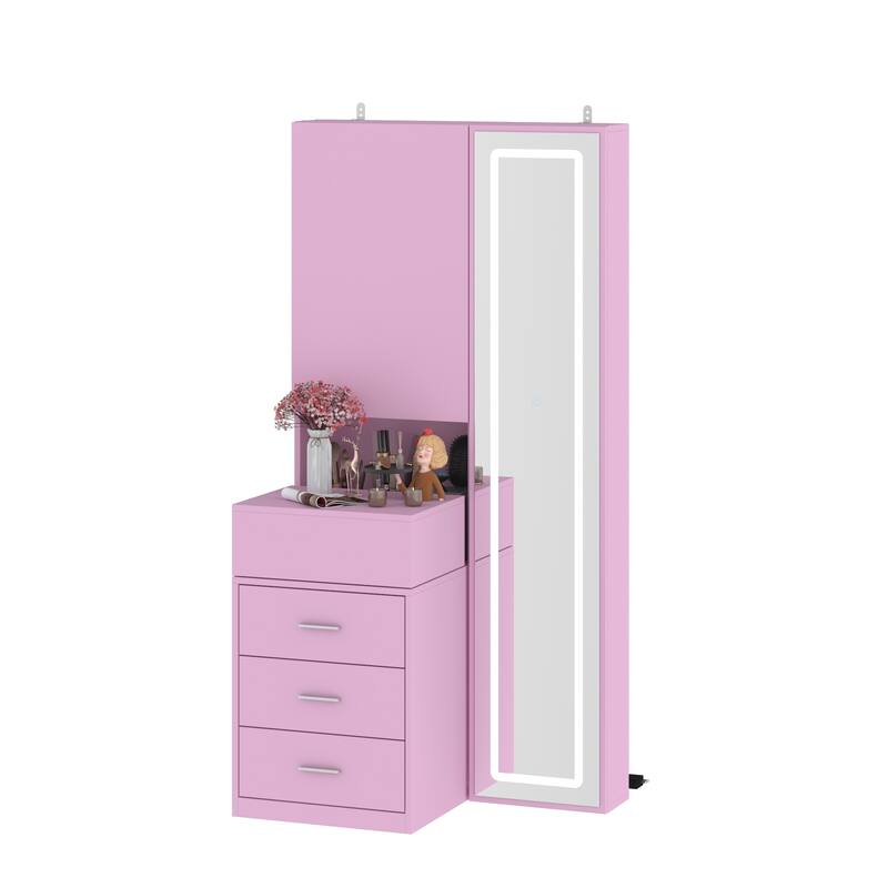 Dresser LED-Lit Vanity Dressing Cabinet with Full-Length Mirror