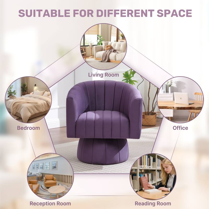 HOMYKA Swivel Accent Barrel Chair Cute Comfy Arm Chair